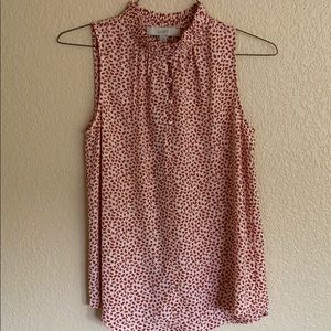 LOFT pleated v-neck top